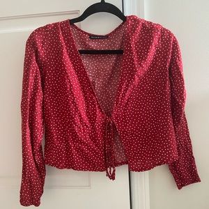 Red/white polka dot Brandy Melville top